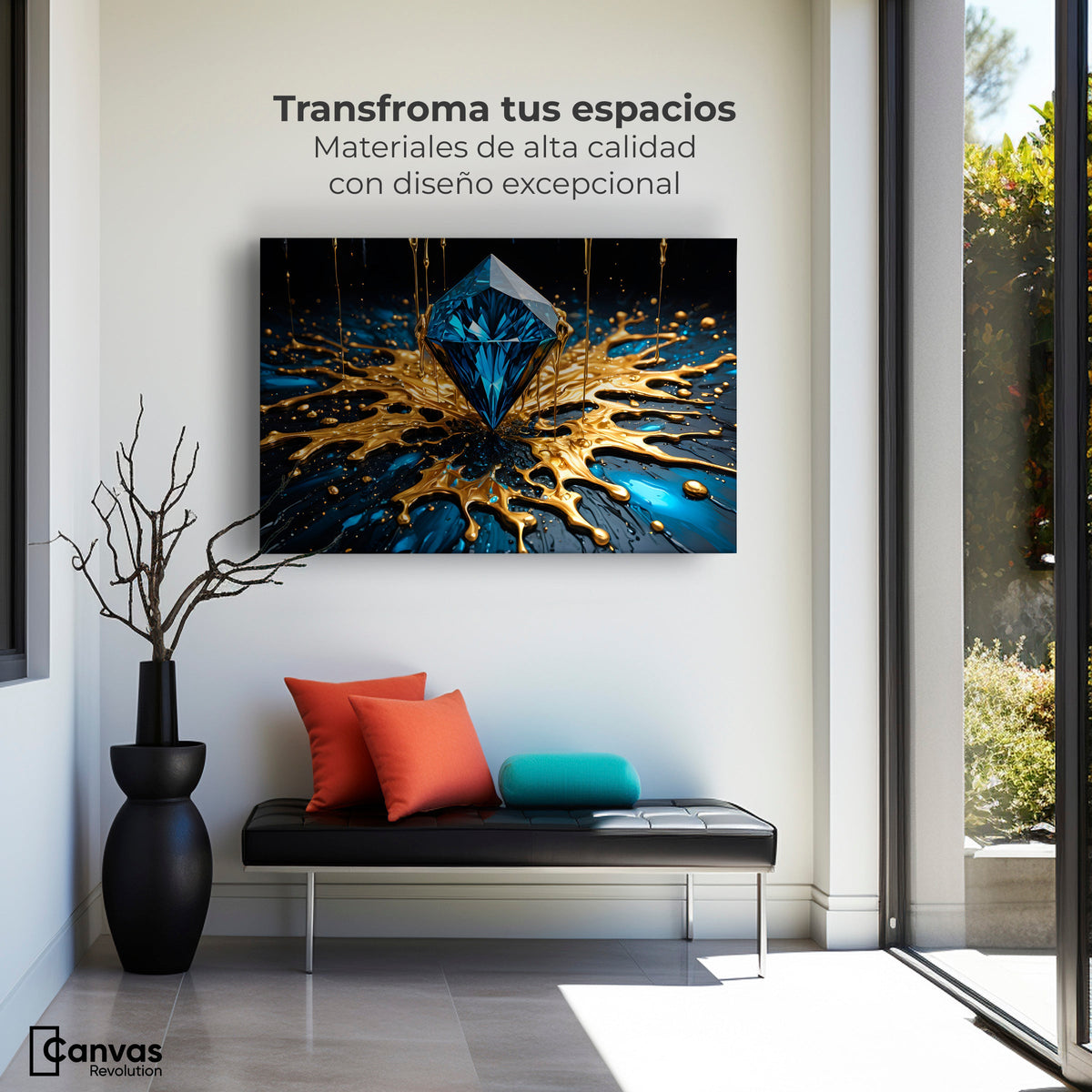 Cuadros Decorativos Canvas Revolution | Joya Azul Zafiro | Montaje1