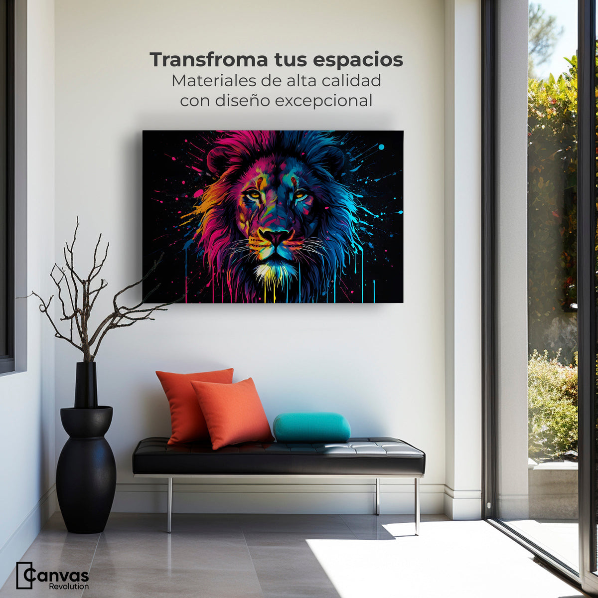 Cuadros Decorativos Canvas Revolution | Leon Cromatico | Montaje1