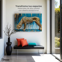 Cuadros Decorativos Canvas Revolution | Leopardo Liquido | Montaje1