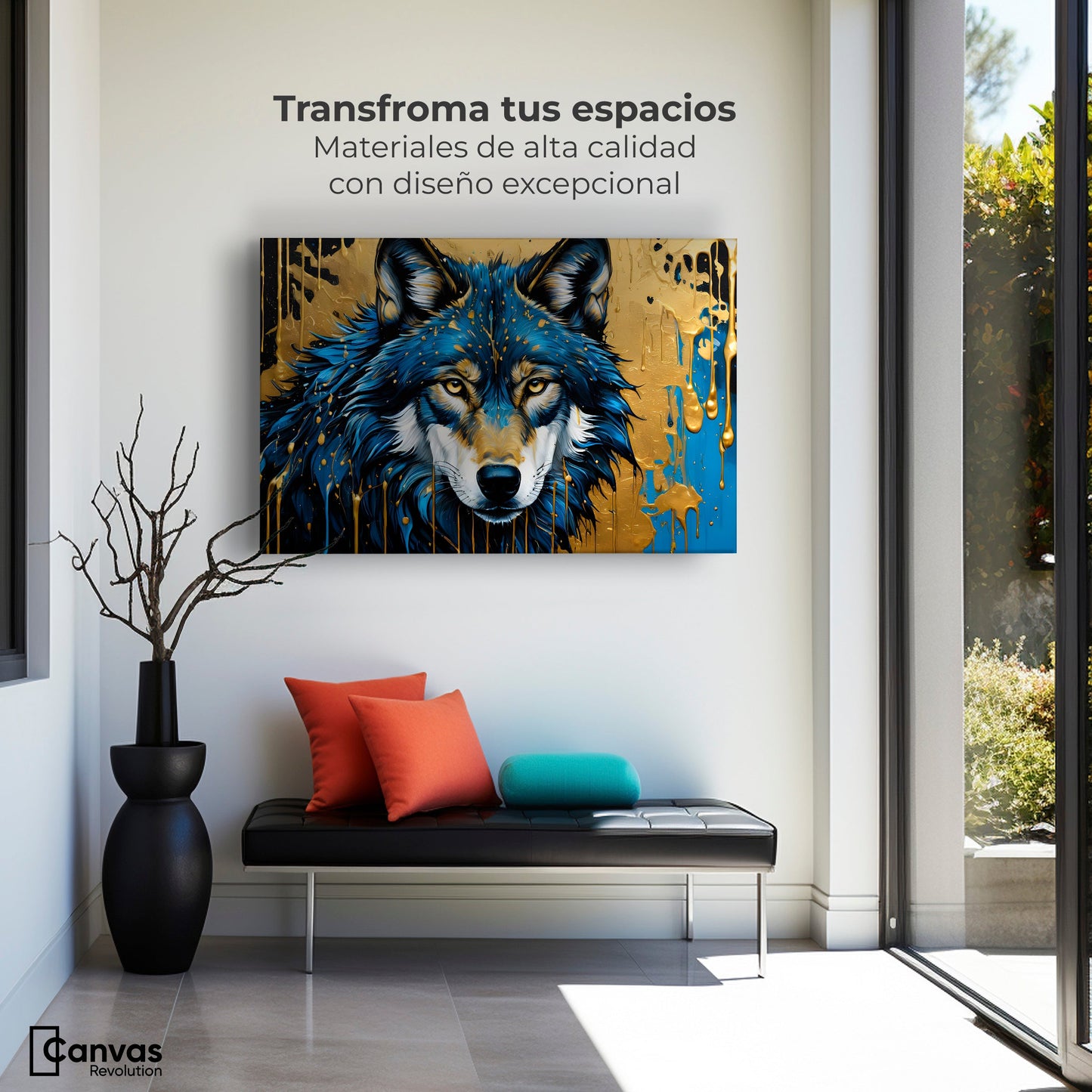 Cuadros Decorativos Canvas Revolution | Lobo Majestuoso | Montaje1