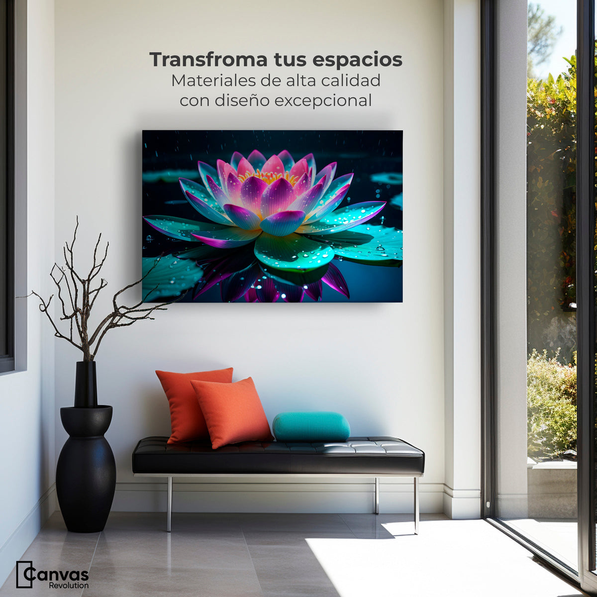 Cuadros Decorativos Canvas Revolution | Loto Brillo Divino | Montaje1