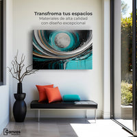 Cuadros Decorativos Canvas Revolution | Luna Abstracto Gold | Montaje1