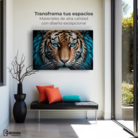 Cuadros Decorativos Canvas Revolution | Mirada Azul Salvaje | Montaje1