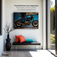 Cuadros Decorativos Canvas Revolution | Motocicleta Azul | Montaje1