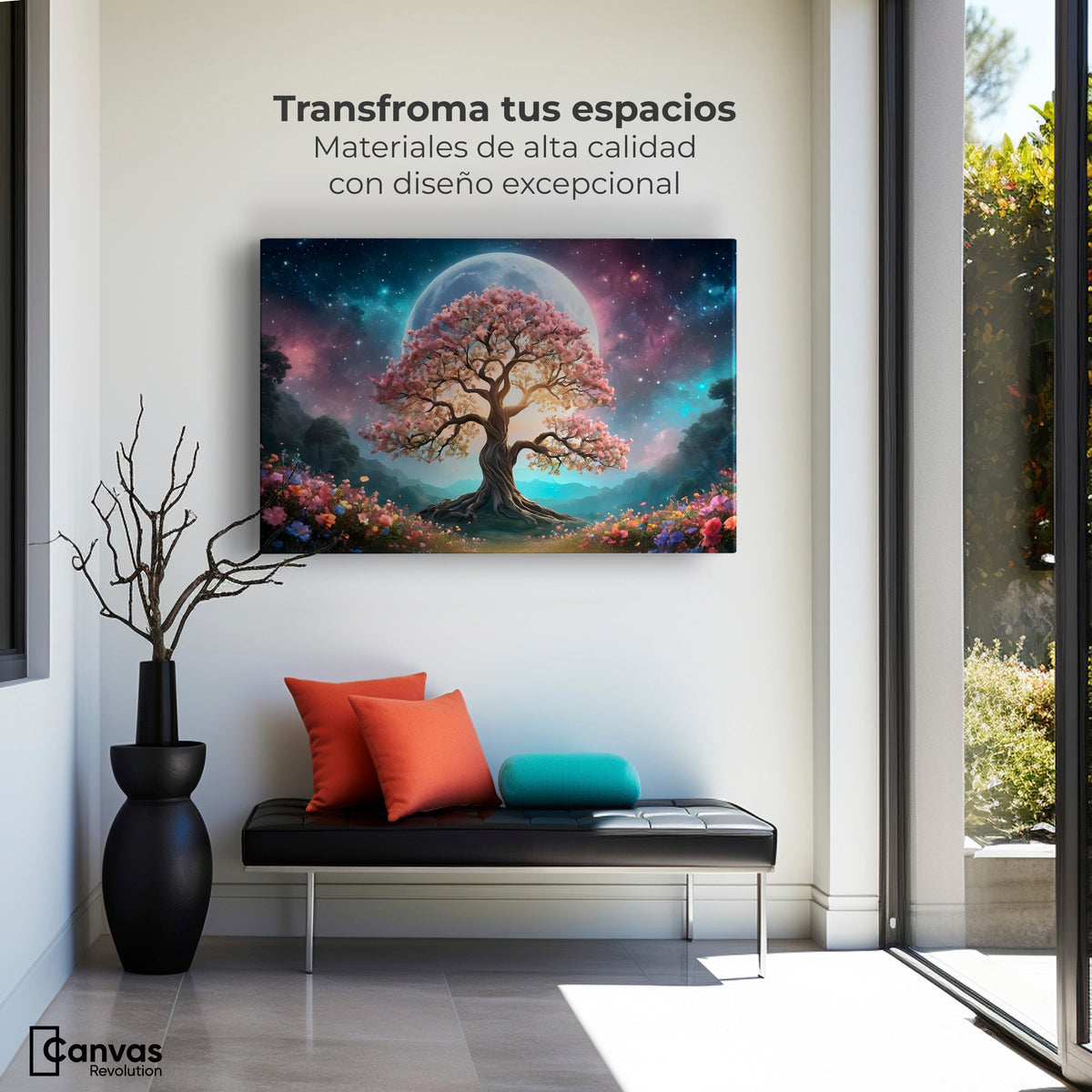 Cuadros Decorativos Canvas Revolution | Nocturno Floral | Montaje1