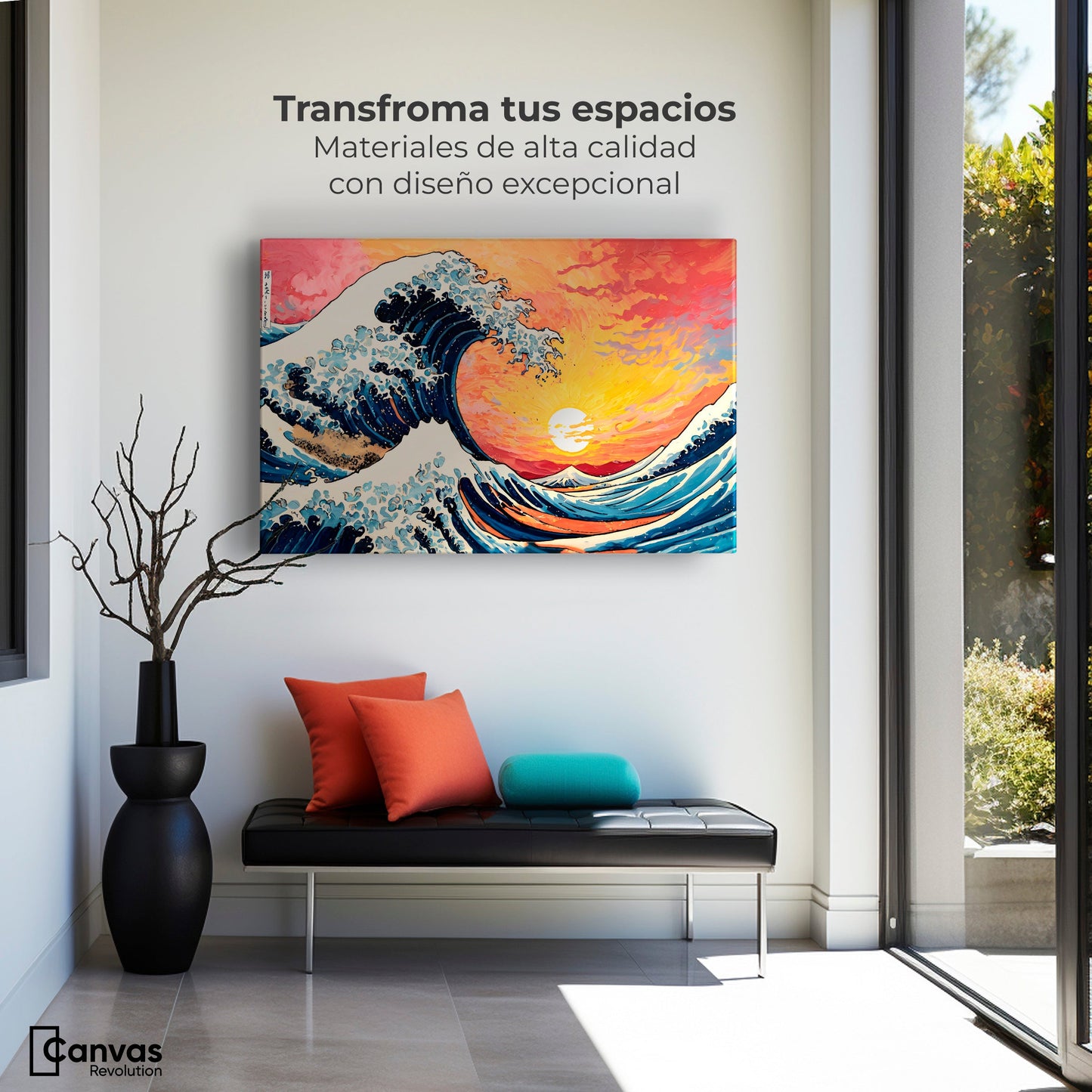 Cuadros Decorativos Canvas Revolution | Ocaso Ola Kanagawa | Montaje1