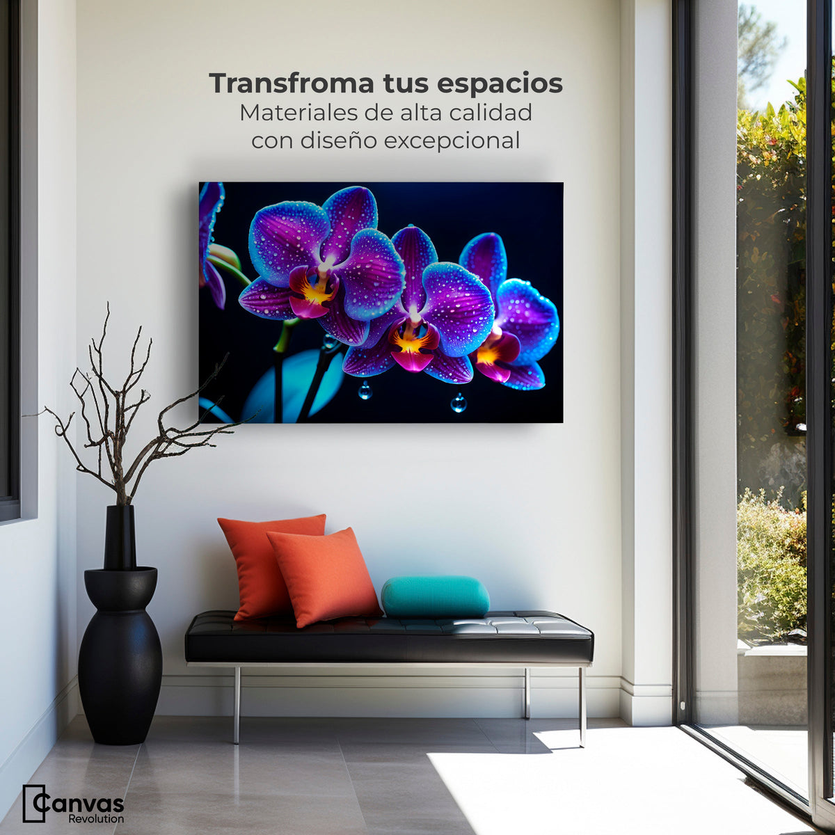 Cuadros Decorativos Canvas Revolution | Orquidea Destello | Montaje1