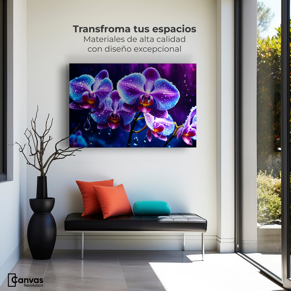 Cuadros Decorativos Canvas Revolution | Orquidea Luz Sutil | Montaje1
