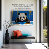 Cuadros Decorativos Canvas Revolution | Panda Azul Profundo | Montaje1