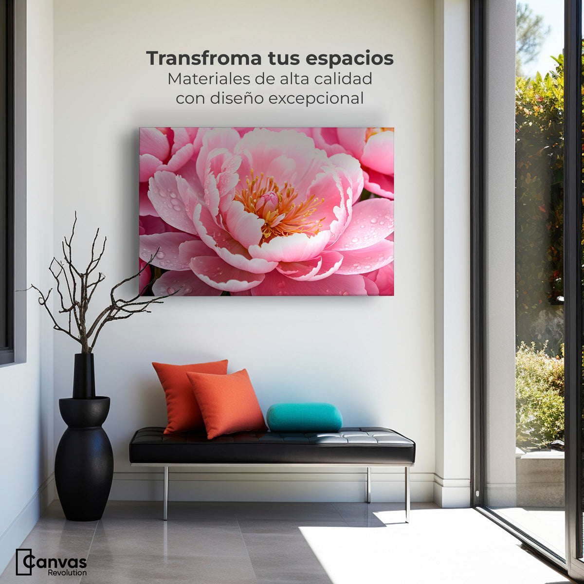 Cuadros Decorativos Canvas Revolution | Peonia Encanto | Montaje1