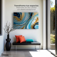 Cuadros Decorativos Canvas Revolution | Remolinos Dorados | Montaje1