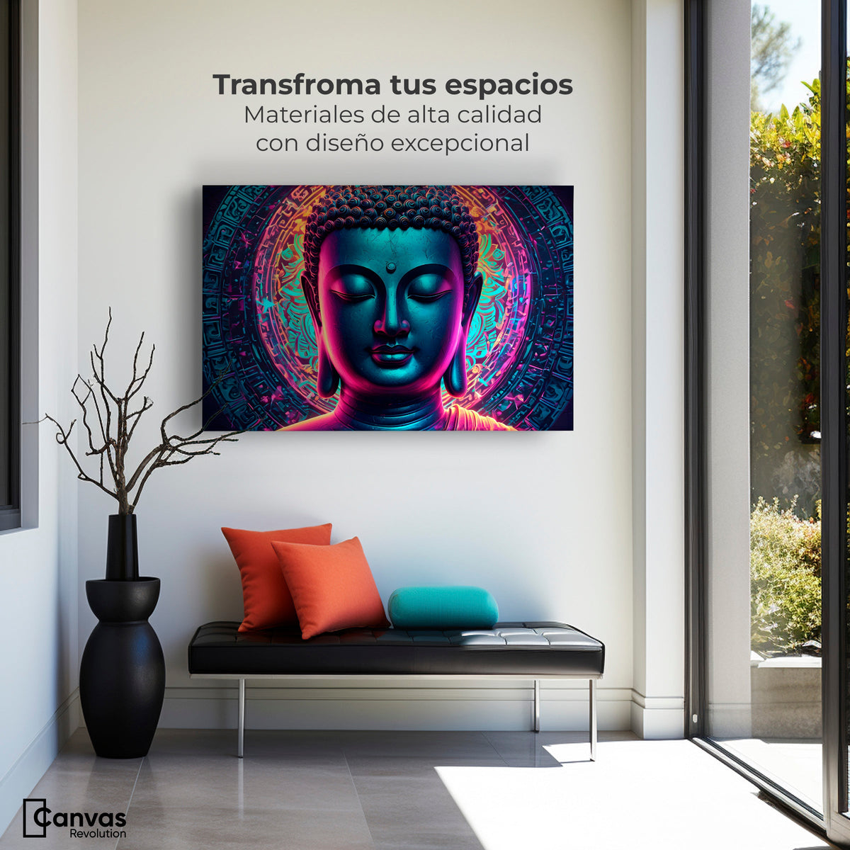 Cuadros Decorativos Canvas Revolution | Retrato Budista | Montaje1