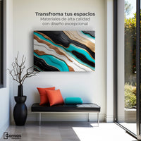 Cuadros Decorativos Canvas Revolution | Rio Oro Turquesa | Montaje1