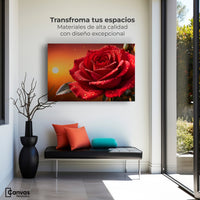 Cuadros Decorativos Canvas Revolution | Rosa Escarlata Viva | Montaje1