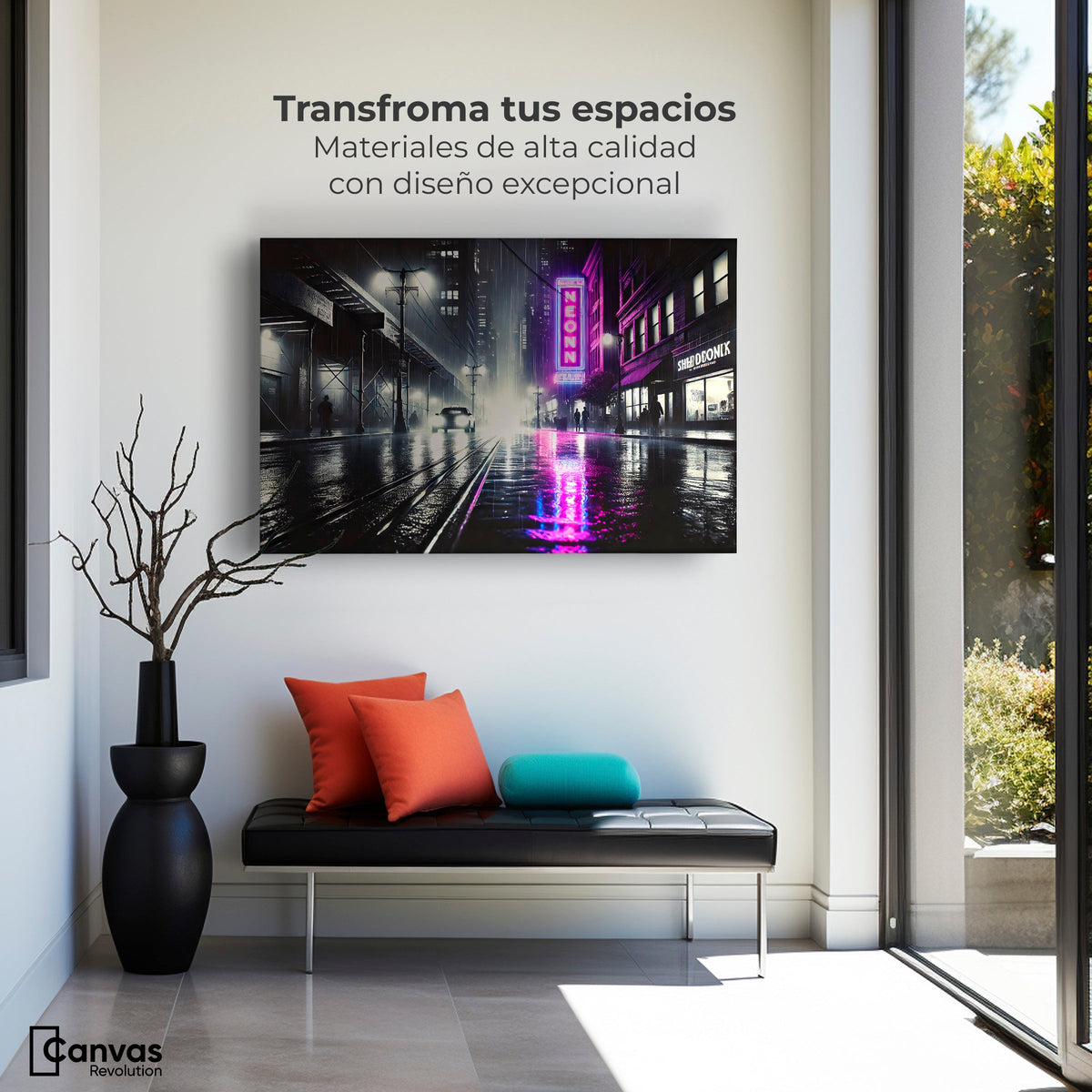 Cuadros Decorativos Canvas Revolution | Rosa Nocturno | Montaje1