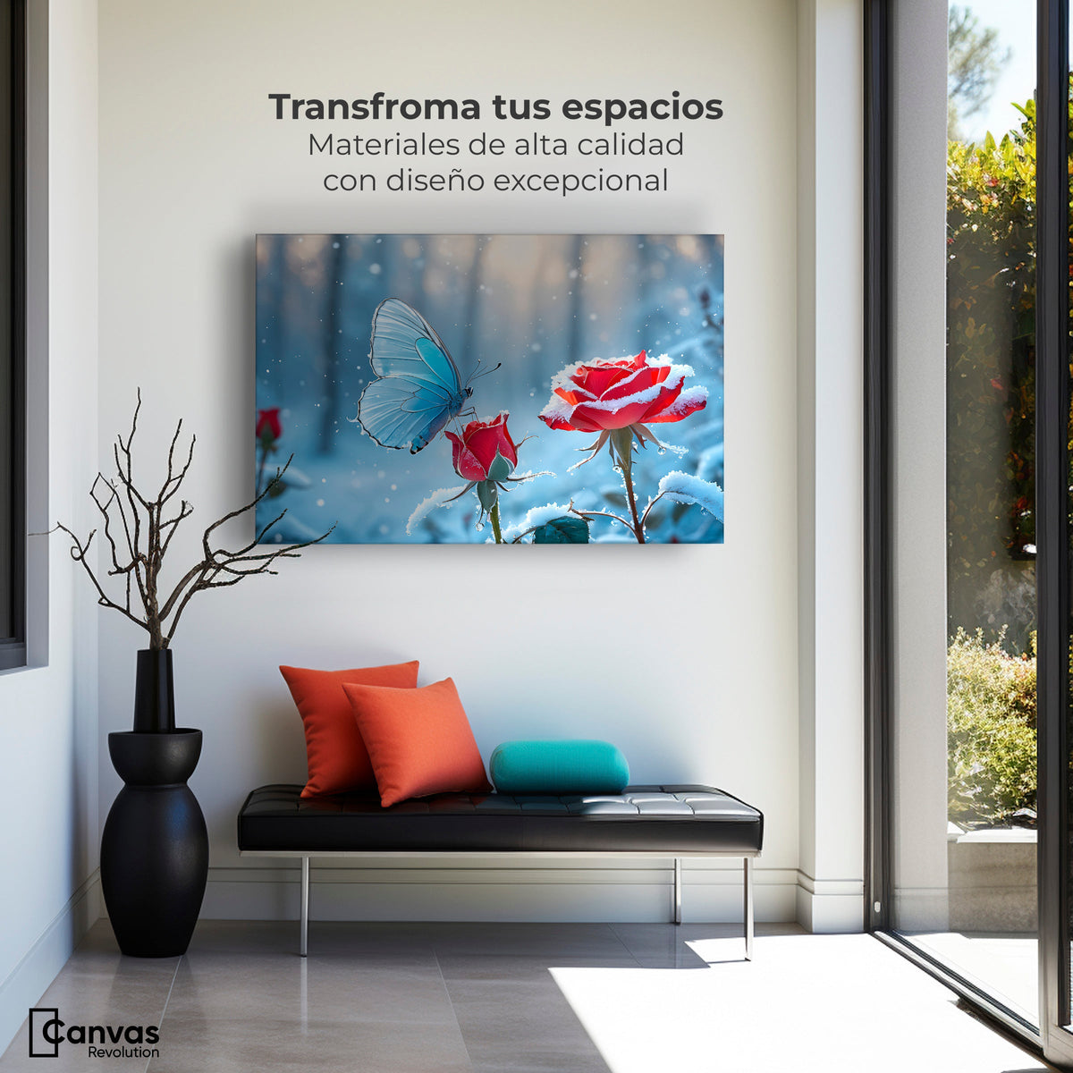 Cuadros Decorativos Canvas Revolution | Rosa Y Fragilidad | Montaje1