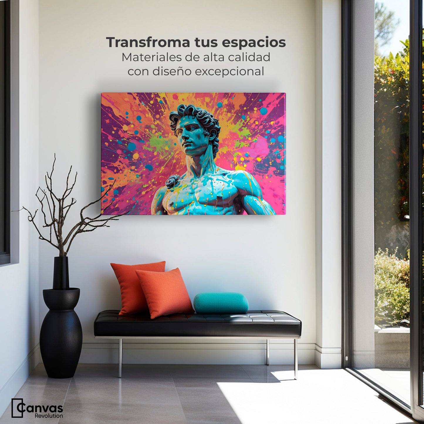Cuadros Decorativos Canvas Revolution | Silueta Multicolor | Montaje1