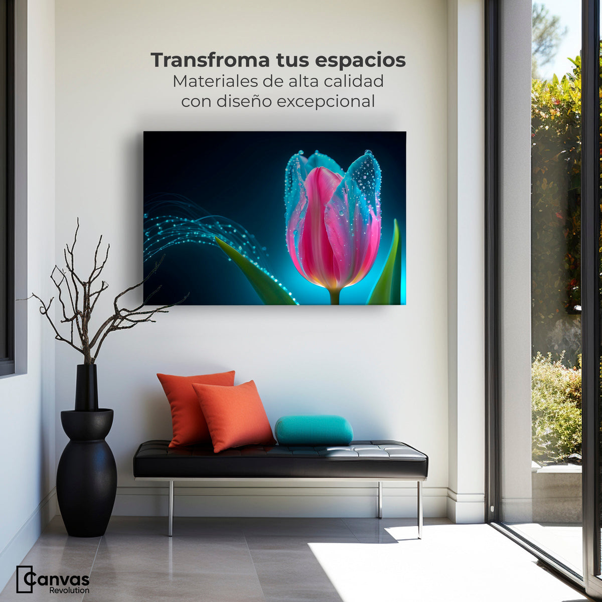 Cuadros Decorativos Canvas Revolution | Tulipan Aura Viva | Montaje1