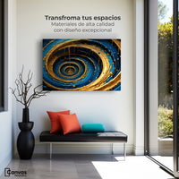 Cuadros Decorativos Canvas Revolution | Vortice Dorados | Montaje1