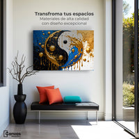 Cuadros Decorativos Canvas Revolution | Yin Yang Dorado | Montaje1