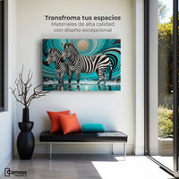 Cuadros Decorativos Canvas Revolution | Zebras En Silencio | Montaje1