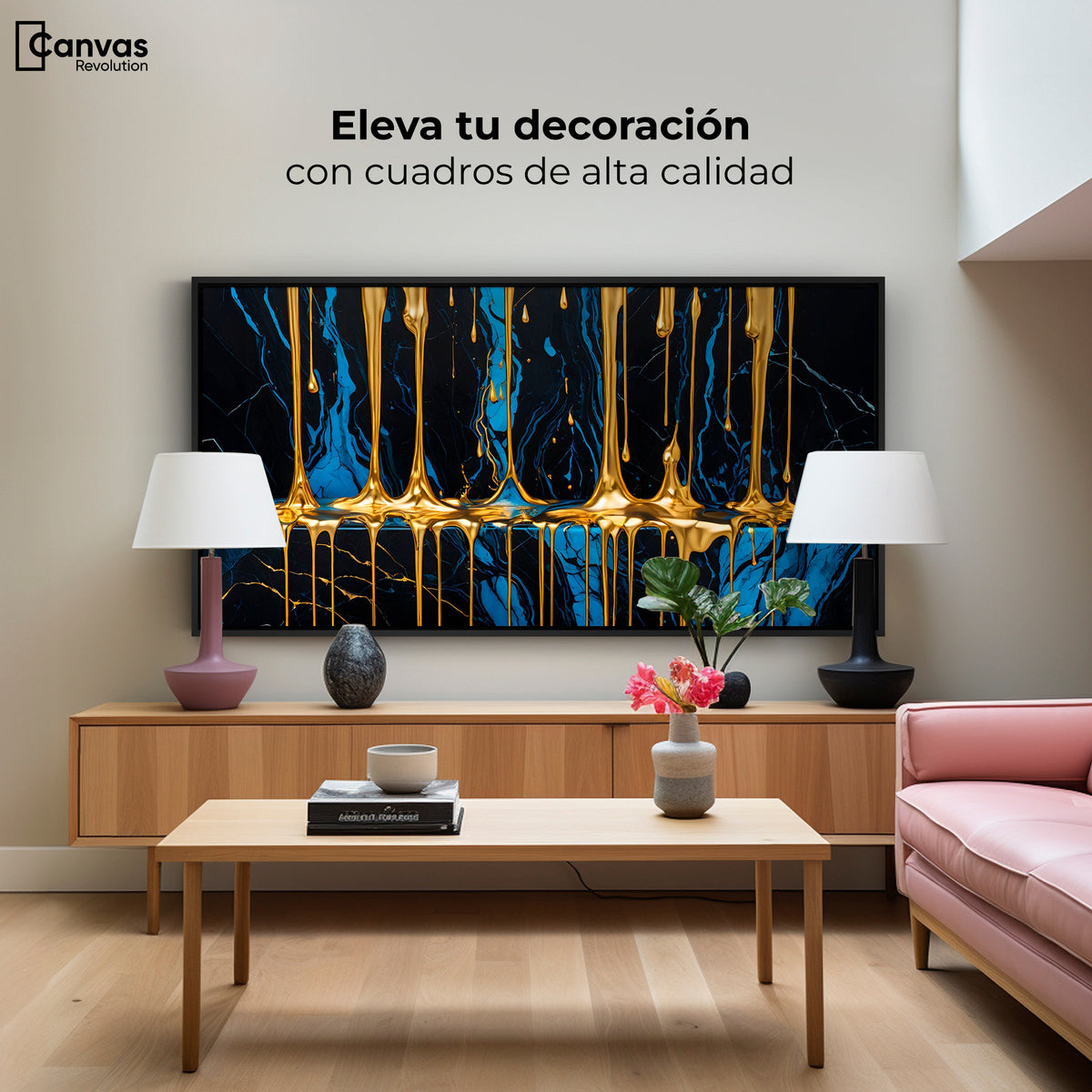 Cuadros Decorativos Canvas Revolution | Abstraccion Azul | Montaje2
