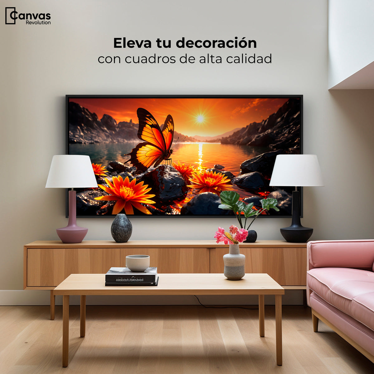 Cuadros Decorativos Canvas Revolution | Alas Al Amanecer | Montaje2