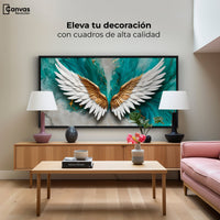 Cuadros Decorativos Canvas Revolution | Alas Angel Aqua | Montaje2