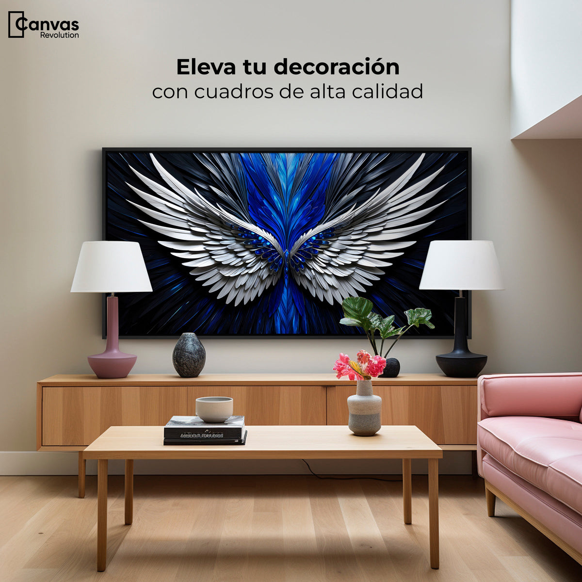 Cuadros Decorativos Canvas Revolution | Alas Angel Energia | Montaje2