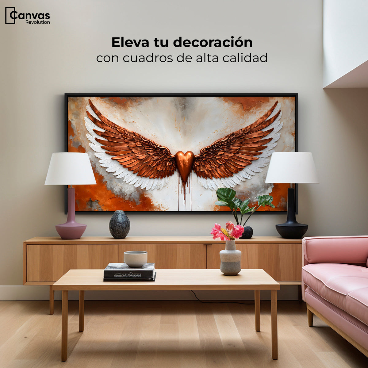 Cuadros Decorativos Canvas Revolution | Alas Angel Fuerza | Montaje2