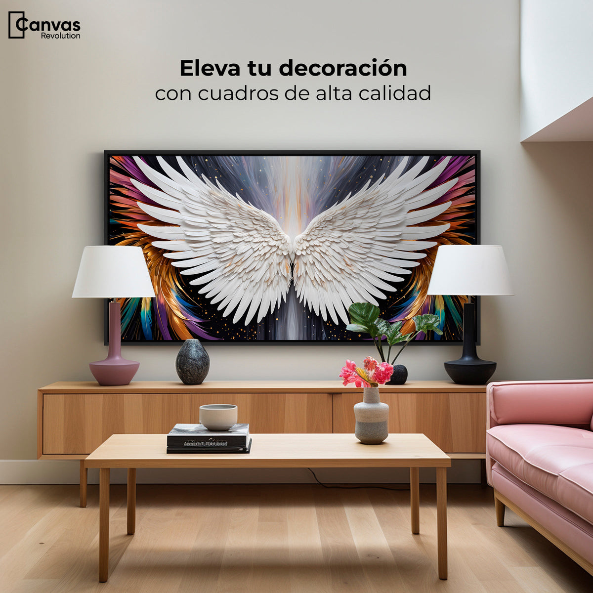 Cuadros Decorativos Canvas Revolution | Alas Angel Mistico | Montaje2
