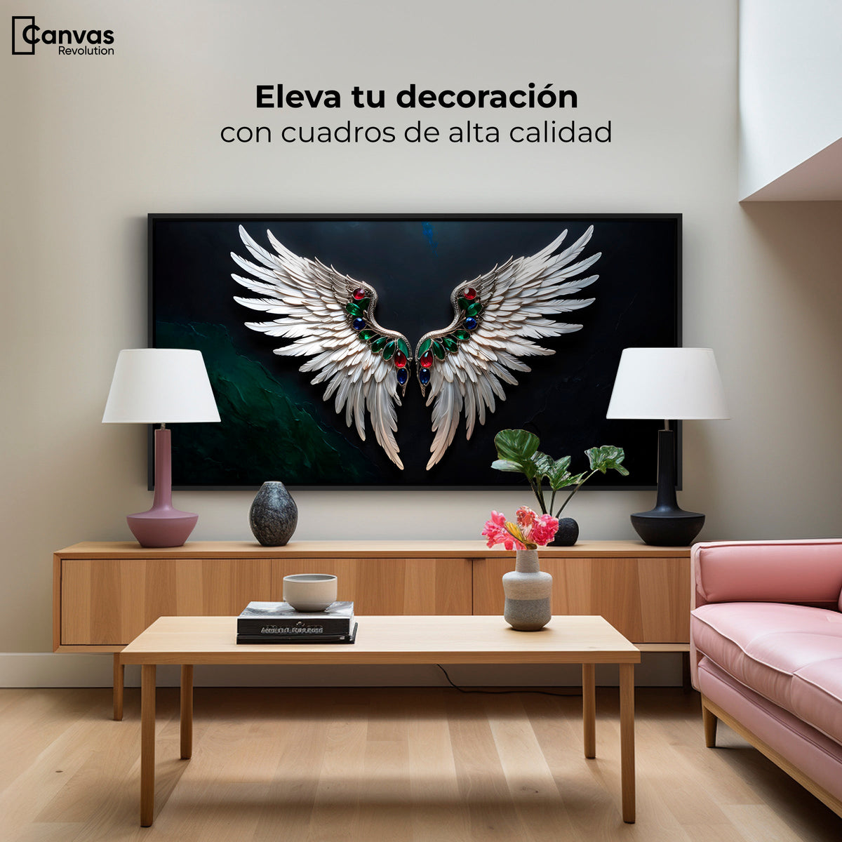 Cuadros Decorativos Canvas Revolution | Alas Angel Profundo | Montaje2