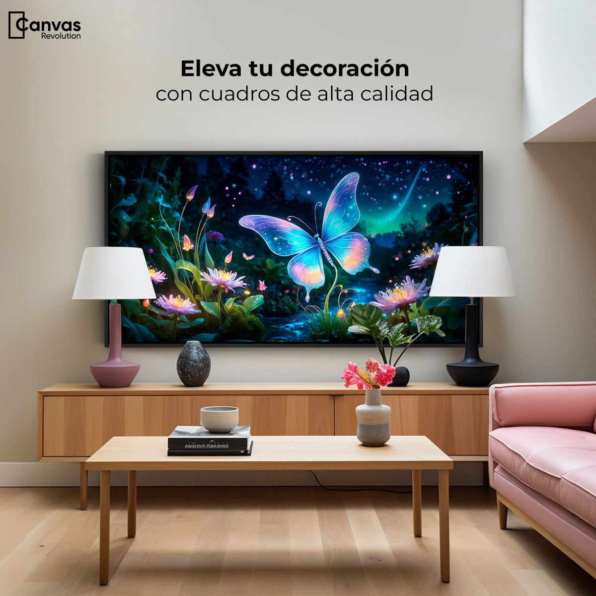 Cuadros Decorativos Canvas Revolution | Alas En El Rio | Montaje2