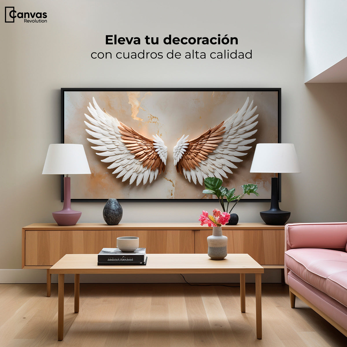 Cuadros Decorativos Canvas Revolution | Alas Espiritu Sol | Montaje2
