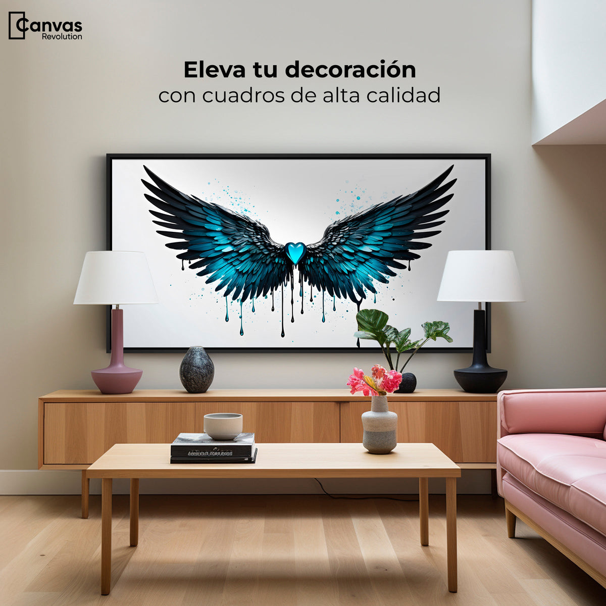 Cuadros Decorativos Canvas Revolution | Alas Piedra Angel | Montaje2