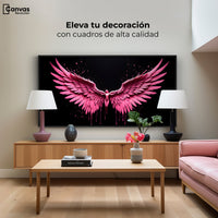 Cuadros Decorativos Canvas Revolution | Alas Rosadas Angel | Montaje2