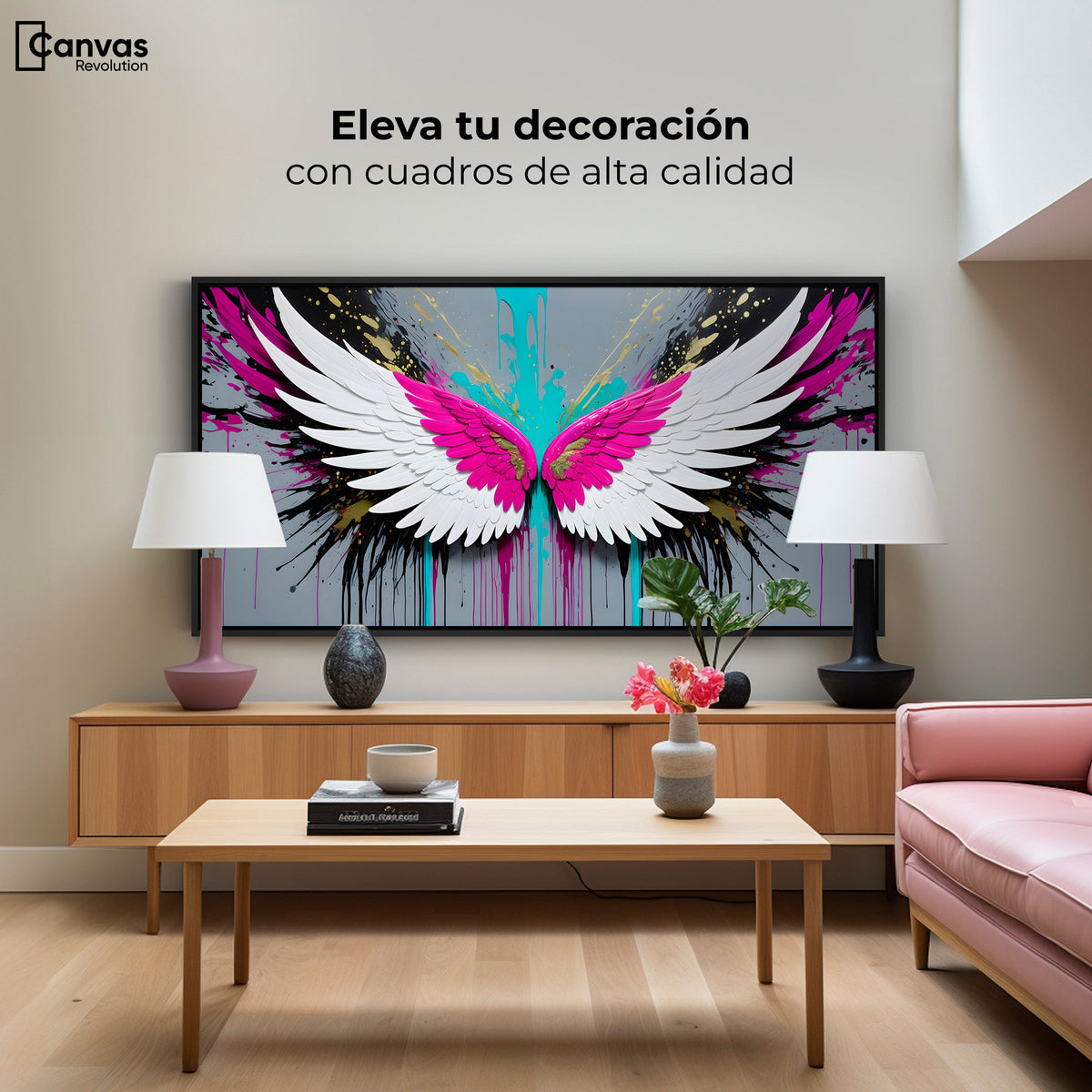 Cuadros Decorativos Canvas Revolution | Alas Vuelo Eterno | Montaje2