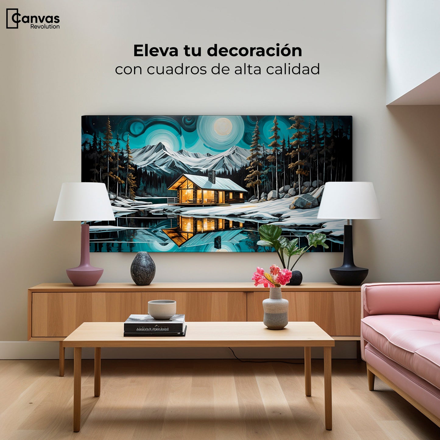 Cuadros Decorativos Canvas Revolution | Cabana Y Reflejo | Montaje2