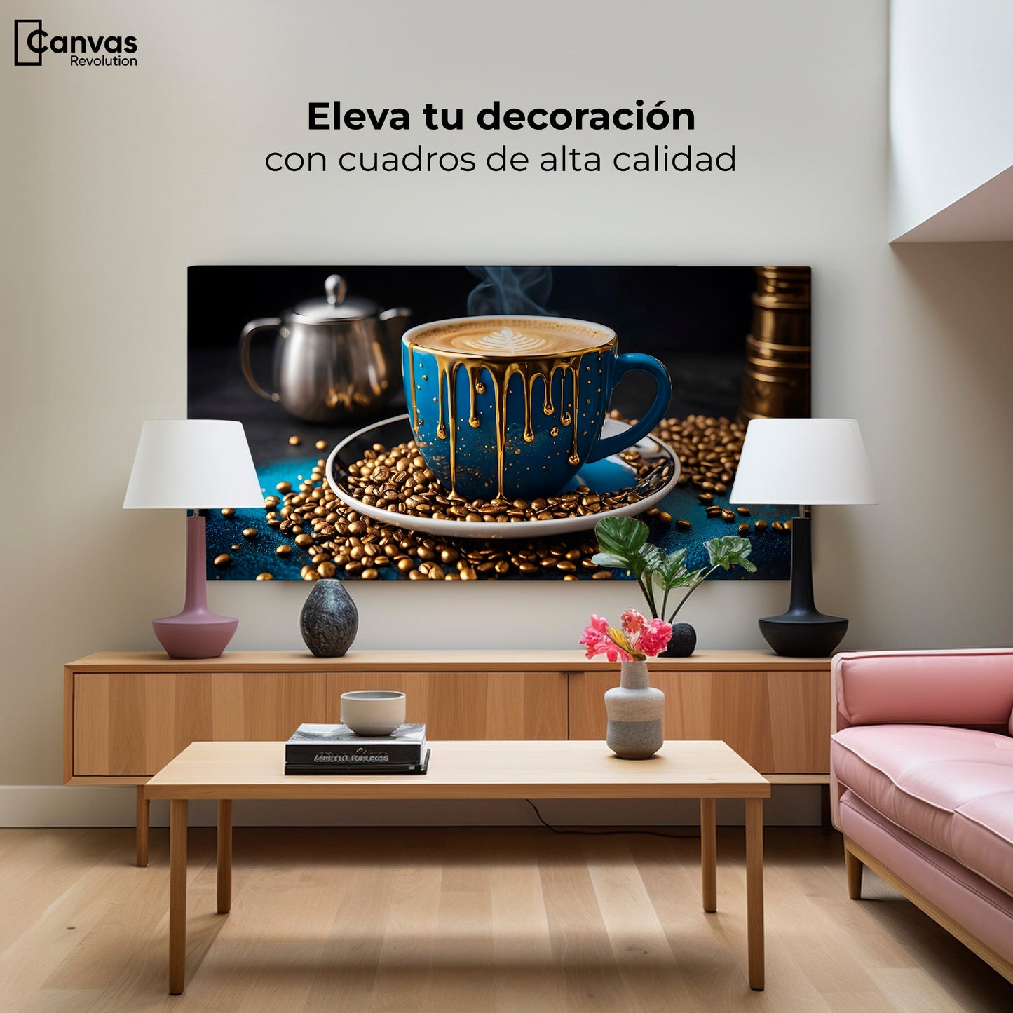 Cuadros Decorativos Canvas Revolution | Cafe Azul Celestial | Montaje2