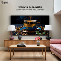 Cuadros Decorativos Canvas Revolution | Cafe Azul Zafiro | Montaje2