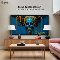 Cuadros Decorativos Canvas Revolution | Calavera Zafiro | Montaje2