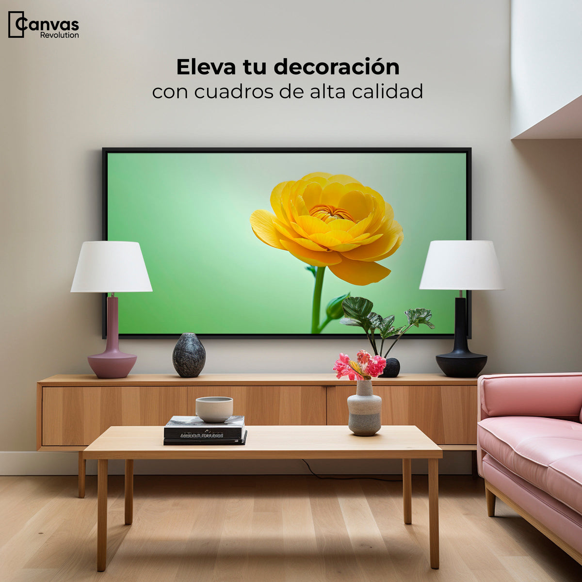 Cuadros Decorativos Canvas Revolution | Canto De Ranunculo | Montaje2