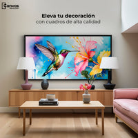 Cuadros Decorativos Canvas Revolution | Colibri Abstracto | Montaje2