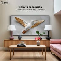 Cuadros Decorativos Canvas Revolution | Colibri Ala Dorada | Montaje2