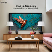 Cuadros Decorativos Canvas Revolution | Colibri Celeste | Montaje2