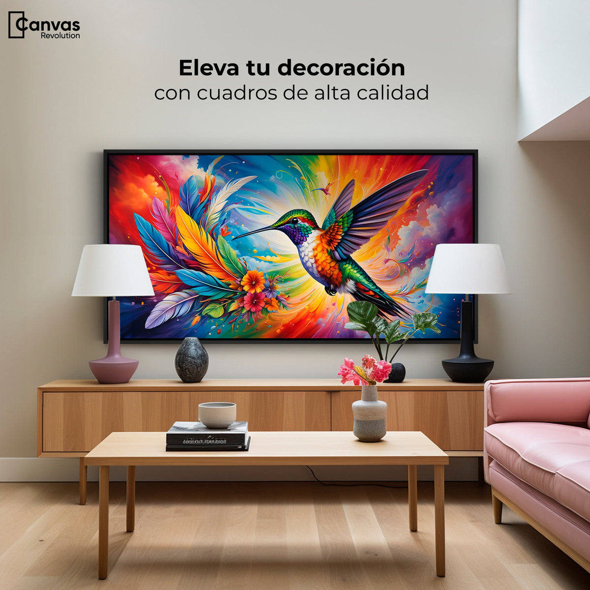 Cuadros Decorativos Canvas Revolution | Colibri Celestial | Montaje2