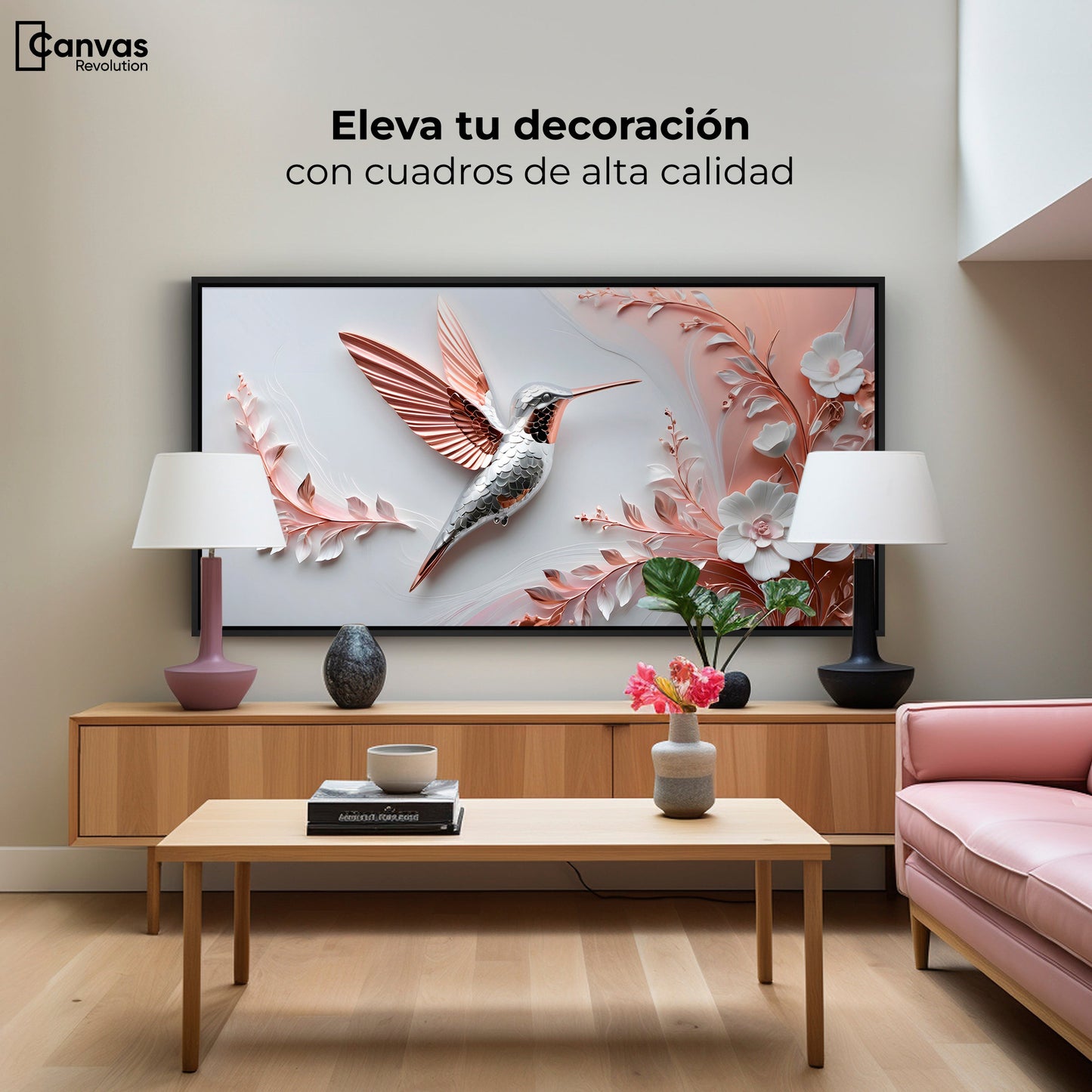 Cuadros Decorativos Canvas Revolution | Colibri Diamante | Montaje2
