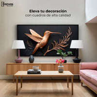 Cuadros Decorativos Canvas Revolution | Colibri Dorado | Montaje2