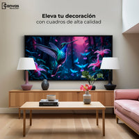 Cuadros Decorativos Canvas Revolution | Colibri Fluoresente | Montaje2