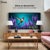Cuadros Decorativos Canvas Revolution | Colibri Lavandas | Montaje2